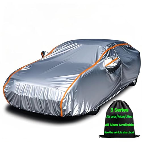 Image of Durability Waterproof All Weather Small Car Cover for Automobiles Sedan Protector Outdoor Car Cover for Automobiles Fit Audi A3 Under 179 inch