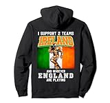 I Support Two Teams Irland Rugby 2022 Irish Rugby Fans Pullover Hoodie