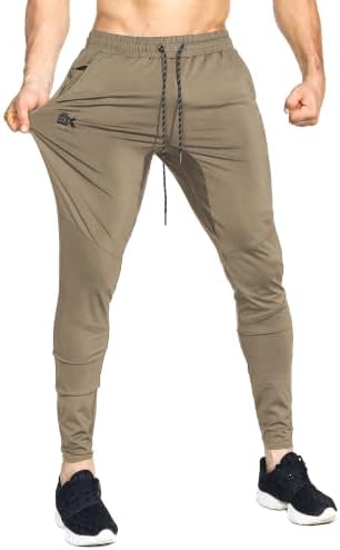 BROKIG Leichte Sporthose Herren Lang Slim Fit Trainingshose | Fitness Jogginghose Herren Polyester Jogger Herren, Sport Hose Herren Laufhose Sweatpants mit Reißverschlusstasche