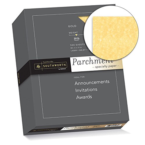 Southworth® Parchment Specialty Paper, 8 1/2" x 11", 24 Lb., Gold, Pack of 2000