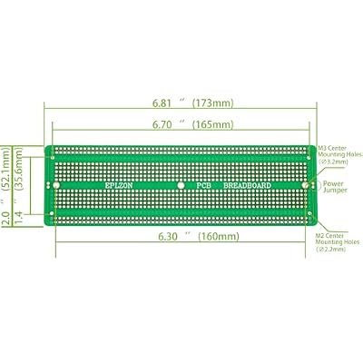 3pcs 6.8x2.05 Breadboard Solderable Prototype PCB Board Kit for Electronics Projects Compatible for DIY Soldering Circuits Projects Prototype Board,Green