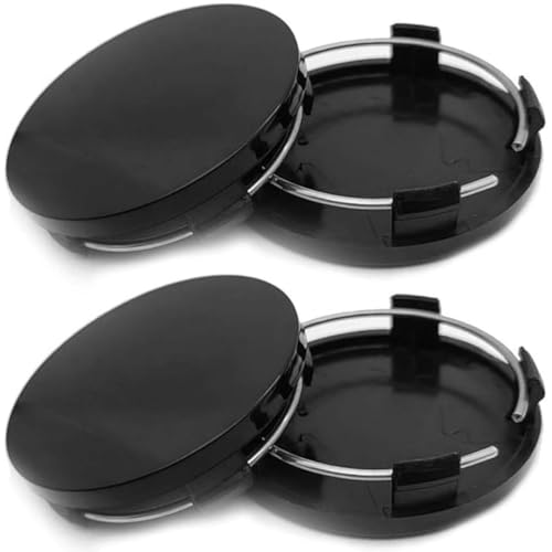 UYVPAER 4 Piezas Tapas para Llantas Universales De 60 Mm, Centro De Rueda Tapa Buje Tapabujes Tapas Centrales De Rueda Tapones De Rueda Negro Reemplazo Compatible con VW Y Audi Duradero