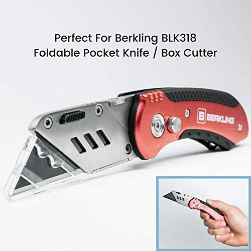 image for Berkling Utility Knife Blades 50-Pack With Dispenser, SK2H Laser Sharp