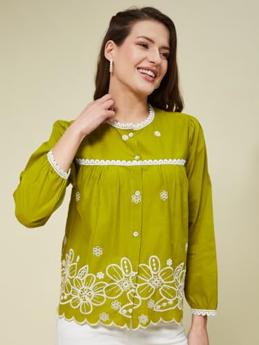 Image of J TURRITOPSIS Women's Cotton Peplum Casual Shirt