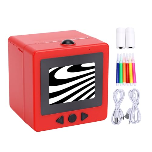 Image of Smart AI Sticker Printer, Voice Controlled Portable Thermal Inkless Sticker Maker Machine with 2.4 Inch Screen for DIY Arts Crafts (Red)