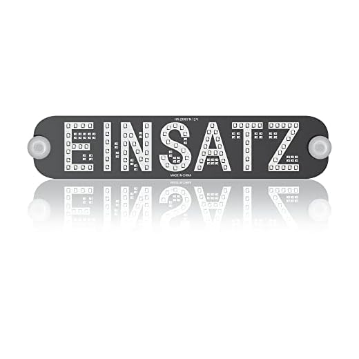 LED Frontwarnsystem SLIM (EINSATZ) Normal | Einsatzschild | LED Einsatzschild mit Saugnapf | Sonnenblendenschild | Feuerwehr Einsatz Schild | NOTFALL |