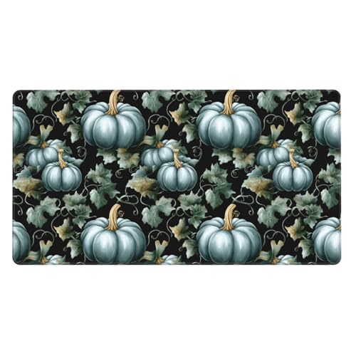 Grand tapis de souris de jeu citrouille verte avec bords cousus