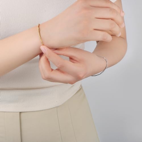 Image of JoycuFF Inspirational ๐ ๐ผ๐ฟ๐๐ฒ ๐๐ผ๐ฑ๐ฒ ๐๐ฟ๐ฎ๐ฐ๐ฒ๐น๐ฒ๐๐ ๐ณ๐ผ๐ฟ ๐ช๐ผ๐บ๐ฒ๐ป Gold Silver Stainless Steel Beads Bracelets Encouragement Birthday Gifts for Her Daughter Sister Mom Best Friend