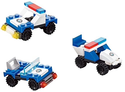 City Police 3-in-1 Mini Police Cars Bricks Toy Set 51pc Education Building Blocks ,Great Gift for Children by xipoo