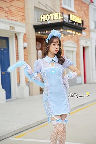 [Malymoon] 看護師 看護婦 ナース 猫 アニマル コスプレ コスチューム かわいい 衣装 仮装 人気 レディース ハロウィン マリームーン セット【5349】 詳細画像5