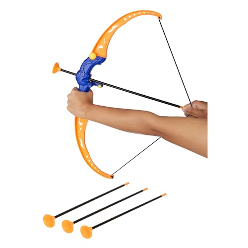 Amazon Brand – Jam & Honey Archery Bow and Arrow Toy Set | 1 Bow & 3 Suction Cup Tip Arrows | Birthday Gift, Assorted