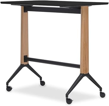 nurus LOUIS Wooden Leg Desk with Wheels Executive Desk Office Desk Player Desk Childrens Desk 105 cm