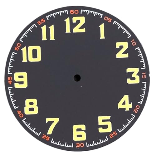 1個 40.5mm ウォッチダイヤル NH35 ムーブメント ウォッチフェイスパーツ NH35 NH36A ETA2824 PT5000 自動巻きウォッチダイヤルアクセサリーに適合(Black A Dial,Fit NH35 NH36 NH38)