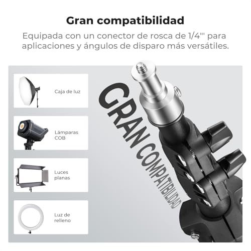 K&F CONCEPT Trípode de luz para fotografía, 230 cm, Metal Light Stand para fotografía de Estudio, Reflector, Flash y vídeo, trípode de iluminación Ajustable Alto con Bolsa para trípod y 1/4" Srew - imagen 3