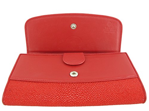 Genuine Stingray Skin Leather Women's Trifold Clutch Wallet Purse3