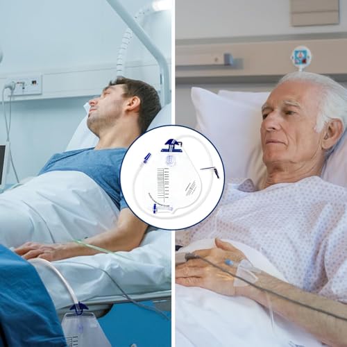 Bolsas de orina de 2000ml para cama con tubo largo de 48 pulgadas y válvula antiretorno 7