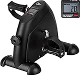 Mini Exercise Bike, Uten Under Desk Bike Pedal Exerciser, Peddler Exerciser, Portable Foot Cycle Arm & Leg Peddler Machine with LCD Screen Displays (Black)