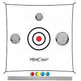 MSOAT Red de Práctica de Golf con Diana y 3 Bolsas de Objetivo de Chipping, Red de Golpeo Resistente con 4 Clips de Metal, Red de Entrenamiento para Interiores y Exteriores Principiantes Yexperto