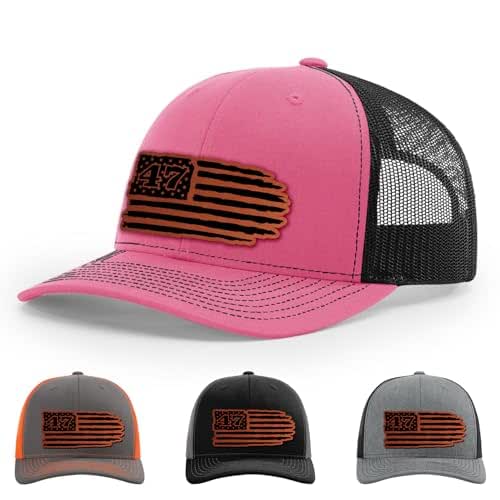 American Flag Leather Patch Richardson 112 Trucker Hat - UK
