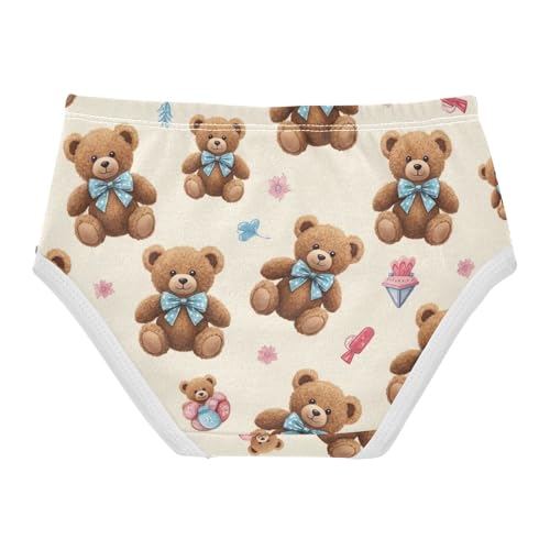 Cute Bears Brown Toddler Girls Panties, Girls Underwear, 2T–8 Years2