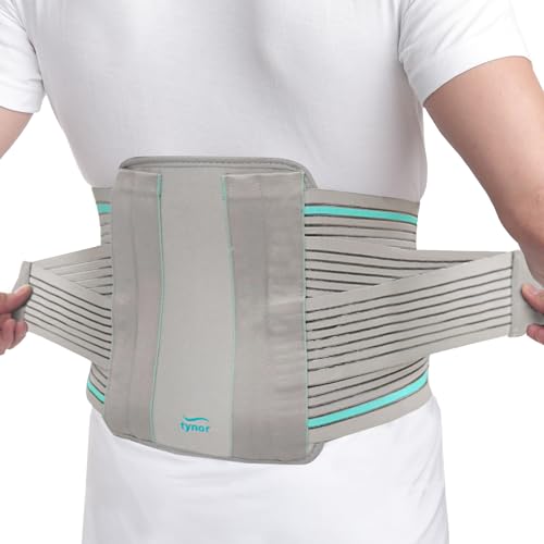 TYNOR Contoured L.S. Support, for Lower Back Pain Relief & Posture Correction | Adjustable Lumbar Brace for Daily Comfort for Men & Women | Tailbone Back Posture Corrector, Pack of 1 (Grey, Medium)