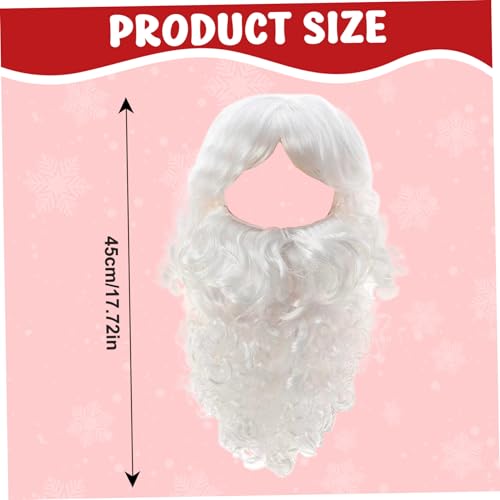 Perruque de Père Noël réutilisable pour homme avec barbe ajustable