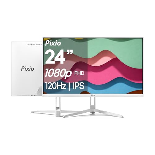 Pixio PX246 Wave White 24 inch 120Hz Refresh Rate FHD 1080p Resolution IPS Panel 4ms GTG Response...