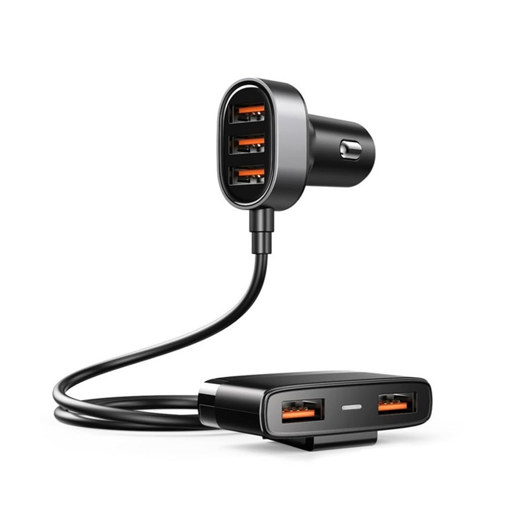 Juego de 5 cargadores de coche USB de 5 puertos universales para dispositivos electrónicos, multipuerto, adaptador de carga rápida, extensión para RV, camión, SUV, viajes
