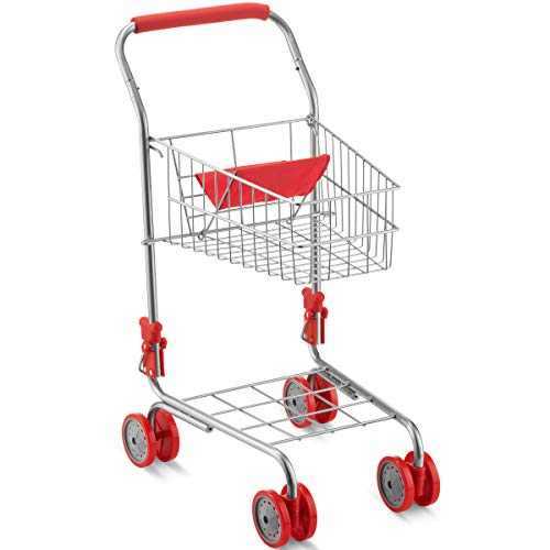 Hushlily® - Toy Shopping Cart Foldable With Swivel Smooth Wheels, Folds For Easy Storage, For Kids And Toddlers, Age 3 Years & Up - Red #TOP2