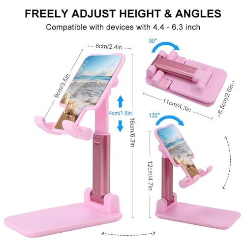 Support de téléphone portable pliable et réglable pour iPhone et Android avec coque - 2