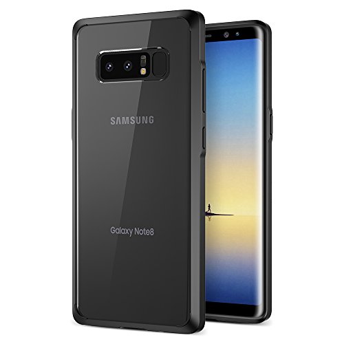 Trianium Note 8 Case, Clarium Series for Samsung Galaxy Note8 Case Clear Hybrid Cover [Scratch Resistant] Ergonomic Cushion Shock-Absorbing TPU Bumper + PC Hard Back Panel - Midnight Black/Clear