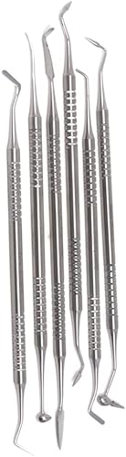 Juego de 6 instrumentos de llenado de resina compuesta, kits de espátulas de llenado dental para reparación estética de resina y preparaciones de