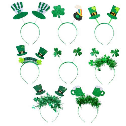 8Pcs-St-Patricks-Day-Headbands-Green-Shamrock-Clover-Hats-Headband-Boppers-Saint-Patricks-Day-Irish-Headwear-Costume-Accessories-Top-Hat-Head-Band-Bopper-Party-Favors-for-Women-Men-Kids