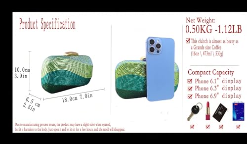 Image of Boutique De FGG Mini Rhinestone Clutch Purses for Women Formal, Luxury Crystal Clutch Evening Handbags, Party Dinner Purse