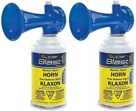Air Horn 8 oz for Marine,Sports,Hikers,Bikers,&Lifeguards, Portable signaling system strength is 120 dB at 10 feet (2 Pack)