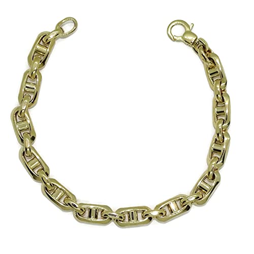 Never say Never 18K Gold Bars Bracelet for Men | Mariners Links Bangle 21.50 cm | 8g Yellow Gold | Italian Fine Jewelry | Gift for Him
