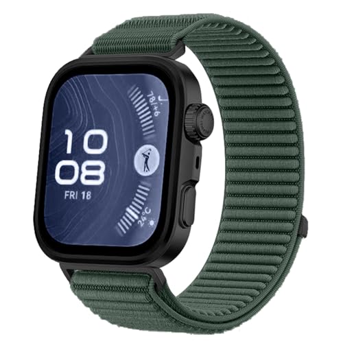 HAOZHI Pulseira Compatível para Huawei Watch Fit 5 4 3 Pro,Bracelete Correia Cinta Alça de substituição de Nylon para Huawei Watch Fit 5 4 3 (Verde Abeto)