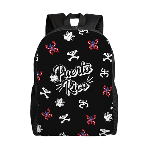 GTEVUTS Puerto Rico Taino Backpack for Men Women - Puerto Rico Gifts-Patriotic Chic Laptop Black Shoulder Bag Travel Camping Work Outdoor Backpacks,15 Inch,Black