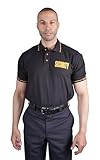 First Class Polycotton Security Polo Shirt (Medium, Black W/Gold)