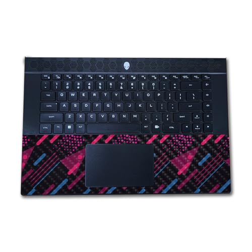Image of Carbon Fiber Laptop Skin Compatible with Alienware M16 R2 (2024) - Magenta Rain - Premium 3M Vinyl Protective Wrap Decal Cover - Easy to Apply | Crafted in The USA by MightySkins
