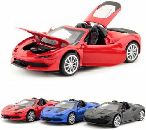Image of 1 /32 FERARI J-50 Alloy Metal Pull Back Die-cast Car Scale Model with Sound Light Toy for Kids Metal Model Toy Car with Sound and Light (Red)