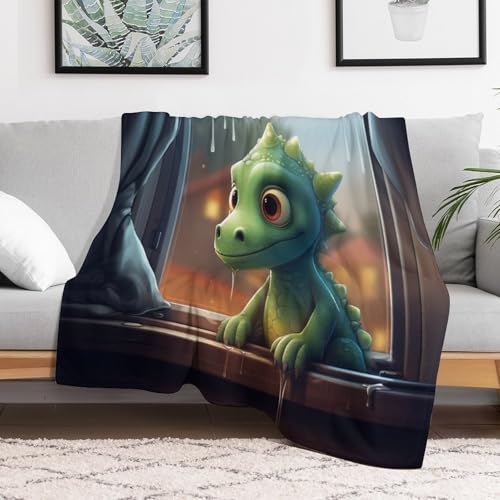 Manta de franela de dinosaurios para sofá suave y cálida de 130x150 cm 3