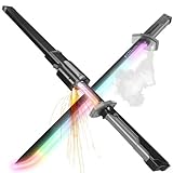 Cyberpunk Neon LED Sword, 31.5" Spark Effect Sword with Mist/Smoke, Lightsaber Sword for Kids and Adults, Toys Sword for Cosplay, Rave and Halloween (Grey)