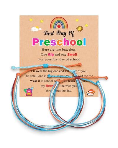 UNGENT THEM First Day of Preschool Pre K Bracelet Mommy and Me Back to School Gifts Stuff for Kids Mother Mom and Daughter Bracelets