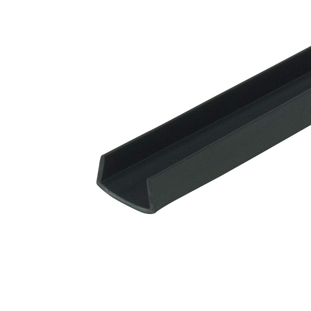 OutwaterPlastics Black 1/2'' Styrene Plastic U-Channel/C-Channel 36 Inch Lengths (Pack of 4)