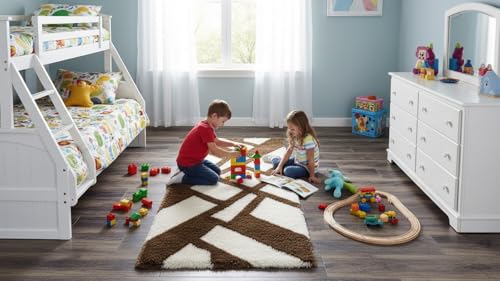Image of Fluffy Silky Micro Fiber Polyster Carpet /Runner for Bedroom, Study Room, Playing Room, Guest Room ETC. 2x5 Feet, (P-2)