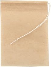 Empty SELF Fill Teabags, Unbleached Paper, COMPOSTABLE, Medium Size, Drawstring, 7x9cm, 100