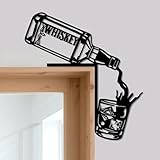 YATEASLU Bar Wall Decor - Whiskey Pour Art Metal Door Frame Decor, Bar Sign, Door Topper for Home - Rustproof Bar Decorations for Kitchen, Bedroom, Pub - Gift for Christmas, Thanksgiving