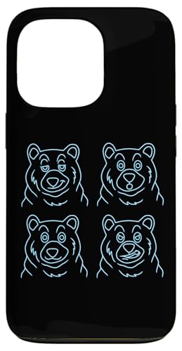 �ʔ����N�}�̊� - 4�C�̃N�}�̊�̃A�E�g���C���O���t�B�b�N �X�}�z�P�[�X iPhone 13 Pro �p