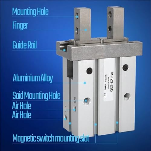 Cilindro neumático MHZ2-16D de doble efecto con pinza paralela 4